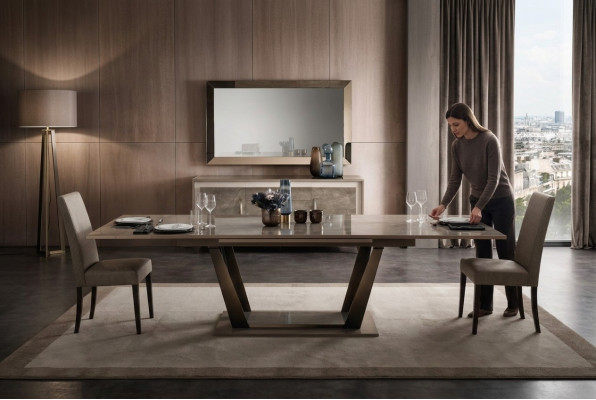 Iessdësch Dësch Iesszëmmer Wunnzëmmer Garnitur Holz Design Dëscher 200x102/294cm