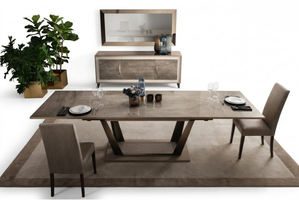 Iessdësch Dësch Iesszëmmer Wunnzëmmer Garnitur Holz Design Dëscher 200x102/294cm