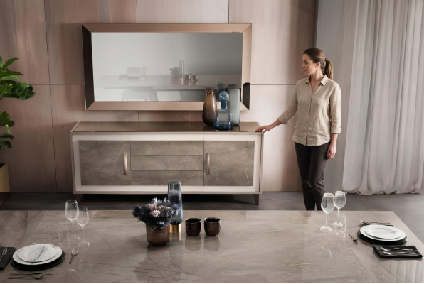 Kommode Anrichte Holz Buffetschaf Vitrine Luxus Schaf Miwwelen Set arredoclassic