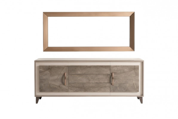 Kommode Anrichte Holz Buffetschaf Vitrine Luxus Schaf Miwwelen Set arredoclassic