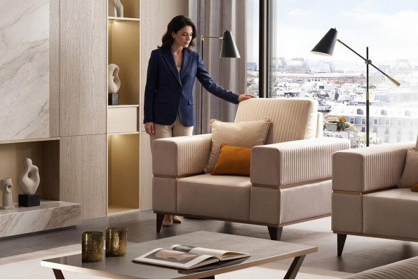 Sëtz Relax Lieder Lounge Club Polster Canapé Luxus Sofa Miwwelen arredoclassic