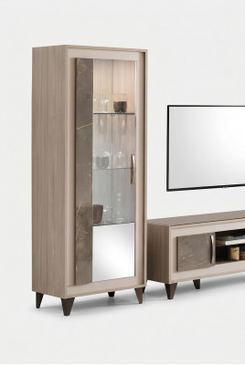 Vitrine Glasschaf Regal Bicherregal Wunnwand Schaf Miwwel Regaler Wunnzëmmer