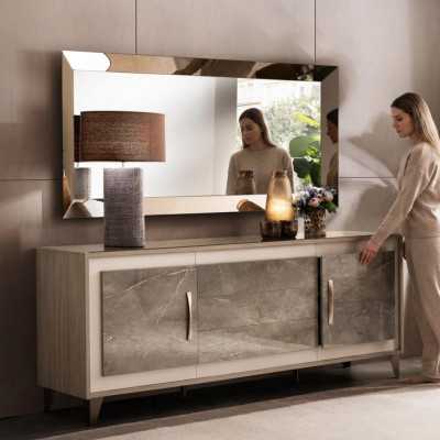 Buffet Anrichte Kommode Spigel 2tlg Kommoden Holz Miwwelen Sideboard arredoclassic