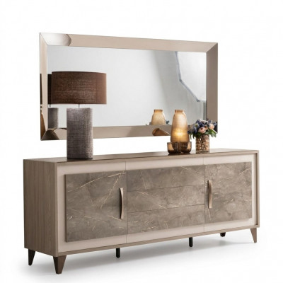 Buffet Anrichte Kommode Spigel 2tlg Kommoden Holz Miwwelen Sideboard arredoclassic