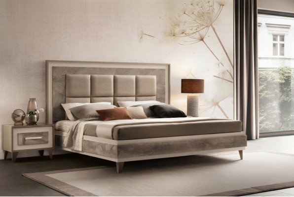 Schlofkummer 3-Stéck Set Bett 2x Nuetsdësch Konsole Better Hotel arredoclassic