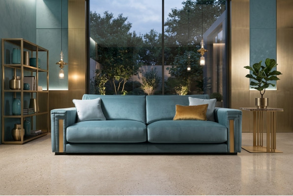 Dräisëtzer 3-Sëtzer Wunnzëmmer Polster Stoff Modern Luxus Design Sofa Miwwelen Nei
