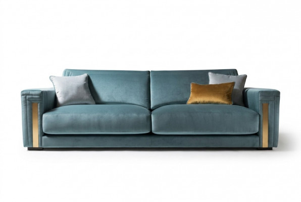Dräisëtzer 3-Sëtzer Wunnzëmmer Polster Stoff Modern Luxus Design Sofa Miwwelen Nei