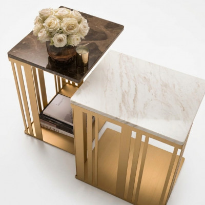 Wunnzëmmer Canapé Dësch Elegant Luxus Design Beistelltischen Dësch arredoclassic