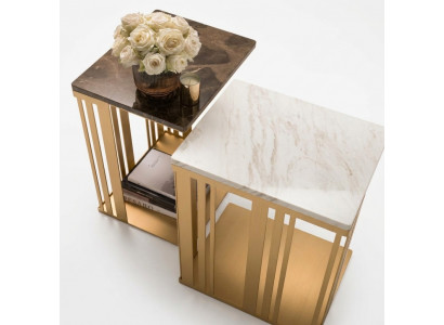 Wunnzëmmer Canapé Dësch Elegant Luxus Design Beistelltischen Dësch arredoclassic