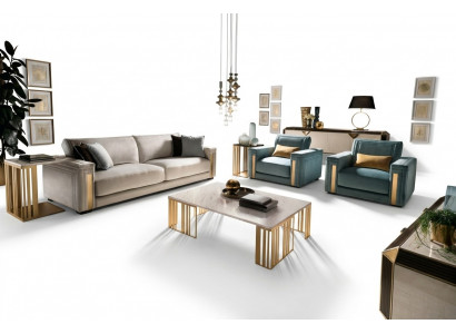 Sofa Garnitur 3+1 Sëtzer Set Design Sofa Polster Couchen Couch Luxus Arredoclassic