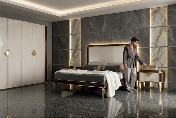 Bett 2x Nuetsdësch 3tlg. Schlofzëmmer Better Luxus 180x200 Zëmmer arredoclassic