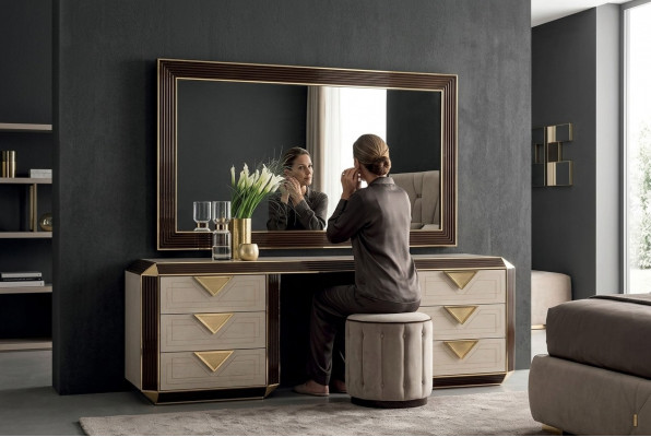 Design Spigel Wandspegill Modern 110x190 Miwwel Holz Kader arredoclassic Nei