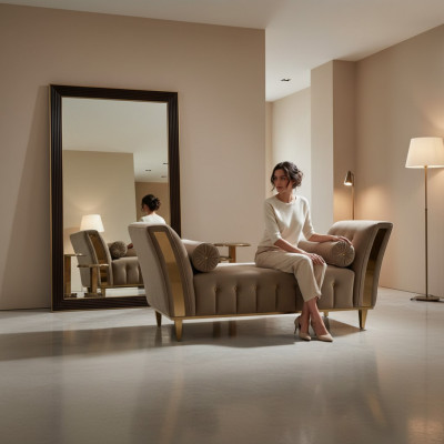 Salon Canapé Wunnzëmmer Stoffe Couchen Chaise Longue Sëtzpolster arredoclassic