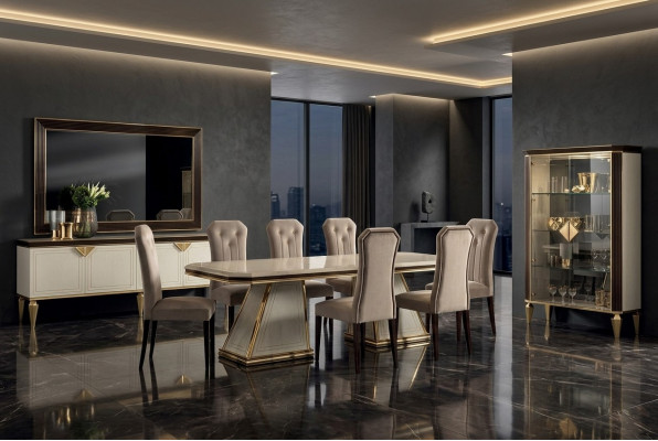 Iessdësch 6x Stull Iesszëmmer Set Iessgrupp Gruppendësch Dësch arredoclassic 7tlg.