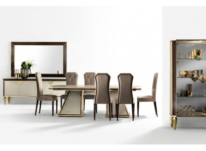 Iessdësch 6x Stull Iesszëmmer Set Iessgrupp Gruppendësch Dësch arredoclassic 7tlg.
