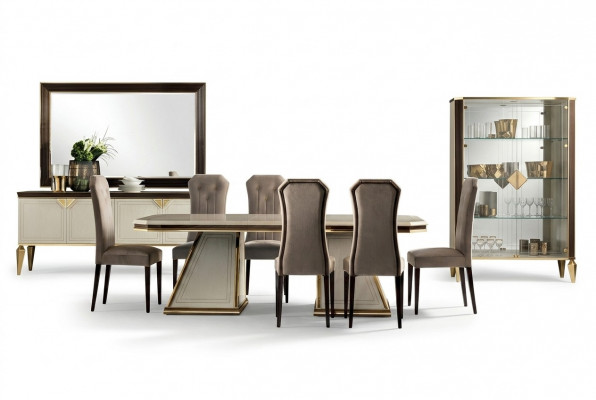 Set vum 6x Designer Stull Set Iesszëmmer Matzen Polster Sëtz Stull Garnitur Komplett