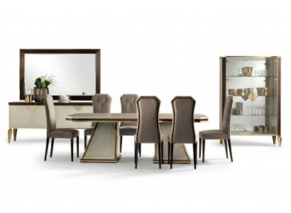 Set vum 6x Designer Stull Set Iesszëmmer Matzen Polster Sëtz Stull Garnitur Komplett