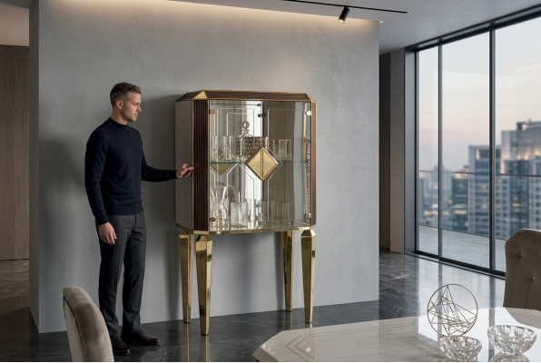Schaf Bar Bar-Schaf Vitrinn Wunnzëmmer Designer Regal Miwwelen arredoclassic