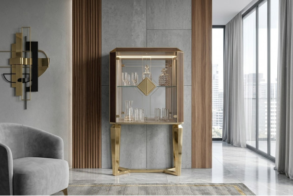 Schaf Bar Bar-Schaf Vitrinn Wunnzëmmer Designer Regal Miwwelen arredoclassic