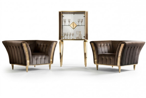 Sessel Club Lounge Lehn Stull Polstersofa 1 Sëtz Fernseh Samt arredoclassic
