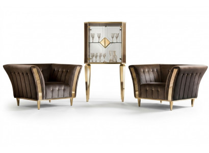 Sessel Club Lounge Lehn Stull Polstersofa 1 Sëtz Fernseh Samt arredoclassic