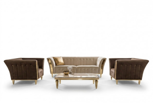 Design Sofagarnitur 3+1+1 Sëtzer Couch Polster Sofa Garnitur Set Arredoclassic