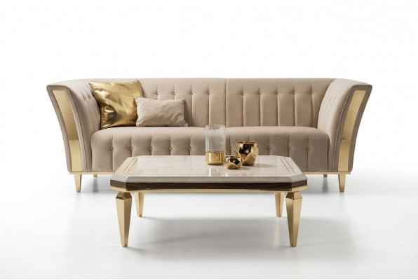 Edele Design Couchtisch Bäistelltisch Wunnzëmmer Dësch Holz Dëscher arredoclassic