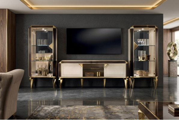 Designer RTV TV Anrichte Kommode Säit Low Schaf Regal Luxus Wunnzëmmer Board