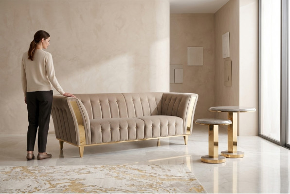 Canapéisdësch Luxus Design Canapé Dësch Kaffi Beistell Dëscher Wunnzëmmer Ronnd Dësch