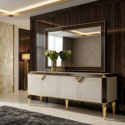 Kommod Spigel Design Miwwelen Konsole Sideboard Anrichte Buffet arredoclassic
