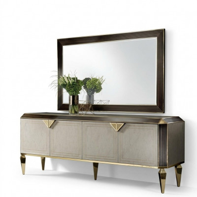Kommod Spigel Design Miwwelen Konsole Sideboard Anrichte Buffet arredoclassic