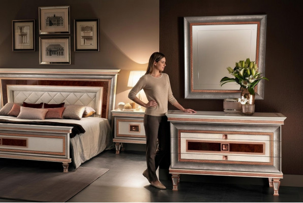 Elegant Stil Miwwelen Schlofzëmmer Kommod Schaf Klassesch Kredenz mat Spigel