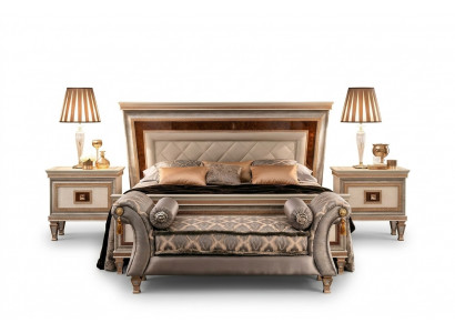 Designer Bett Betten Polsterbett 180x200 Ehebett Duebelbett arredoclassic Miwwelen