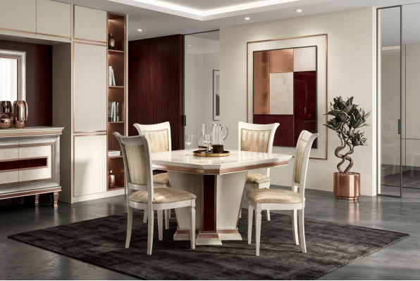 Barock Iessdësch Dësch Holz Grupp Iesszëmmer Wunnzëmmer Garnitur Design Dëscher