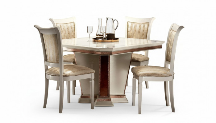 Barock Iessdësch Dësch Holz Grupp Iesszëmmer Wunnzëmmer Garnitur Design Dëscher