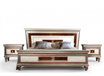 Bett 2x Nuetsdëscher 3tlg. Italienesch Miwwelen Schlofzëmmer Better Holz Nei Set