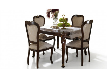 Design 4x Stiller Sesselen Set Stull Grupp Iesszëmmer Garnitur Holz arredoclassic