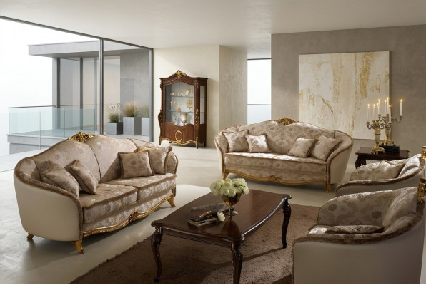 Canapé Canapé-Ensemble 3+3 Setzt Design Gepolsterte Canapé Couch Ensemble arredoclassic