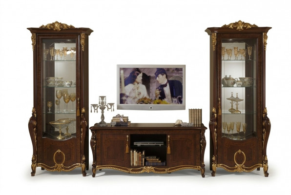 Wunnwand Barock Stil Wunnzëmmer Vitrin Sideboard RTV Regal Wunnwänn Schaf