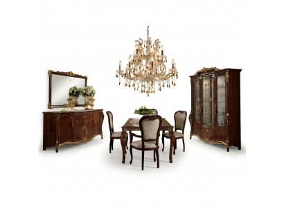 Iessdësch 4x Still Vitrin Dressoir 8tlg. Iesszëmmer Set Grupp Garnitur Dësch