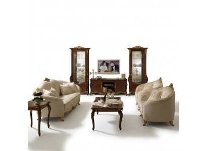 Sofagarnitur 3+3 Sëtzer Stoff Couchen Këssen Garnitur Sofen Couch arredoclassic