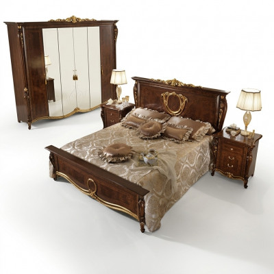 Bettkëssen Klassesch Duebelbett 180x200cm Holz Hotel Better Schlofzëmmer Neien