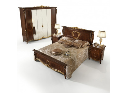 Bettkëssen Klassesch Duebelbett 180x200cm Holz Hotel Better Schlofzëmmer Neien