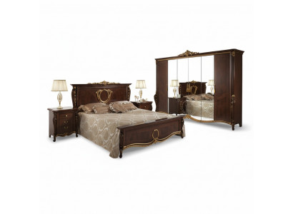 Klassesch Schlofzëmmer Set Bett 2x Nuetsdësch Luxus Better Miwwelen 3tlg Holz Nei