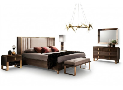 Designt Schlofzëmmer 6-deeleger Komplett Set Bett Nuetsdësch Kommode Arredoclassic
