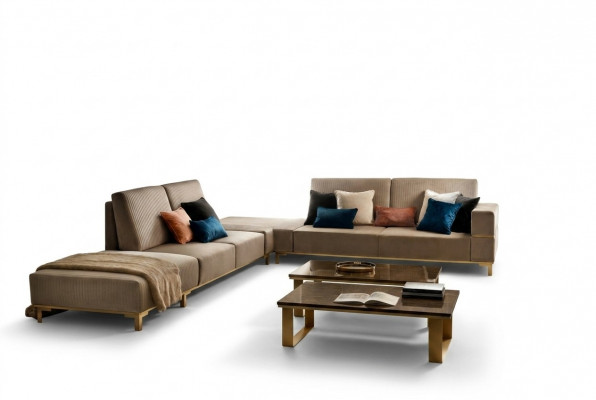 Eckcouch Couch Canapé Stoffcouch Wunnlandschaft Luxusmiwwel L-Form Couchtisch 2 Deeler