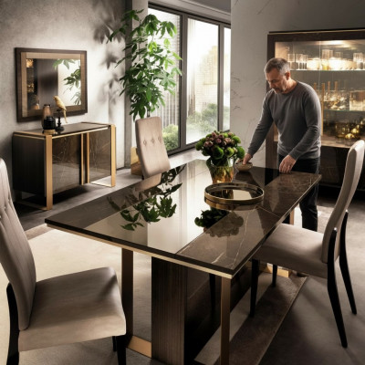 Designer Iessdësch Design Dësch Holz Iesszëmmer Wunnzëmmer klassesch 160x90 cm Nei