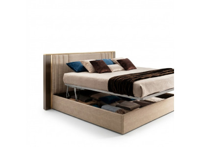 Designer Holz Bett, Schlafzimmer, Edelt Polsters, Miwwel, Duebel Better arredoclassic