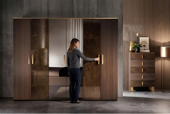 Luxus Kleederschaf Kleederschief Designer Héichglanz Miwwelen Wunnen Holz Nei
