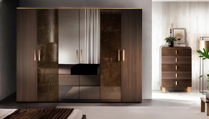 Luxus Kleederschaf Kleederschief Designer Héichglanz Miwwelen Wunnen Holz Nei